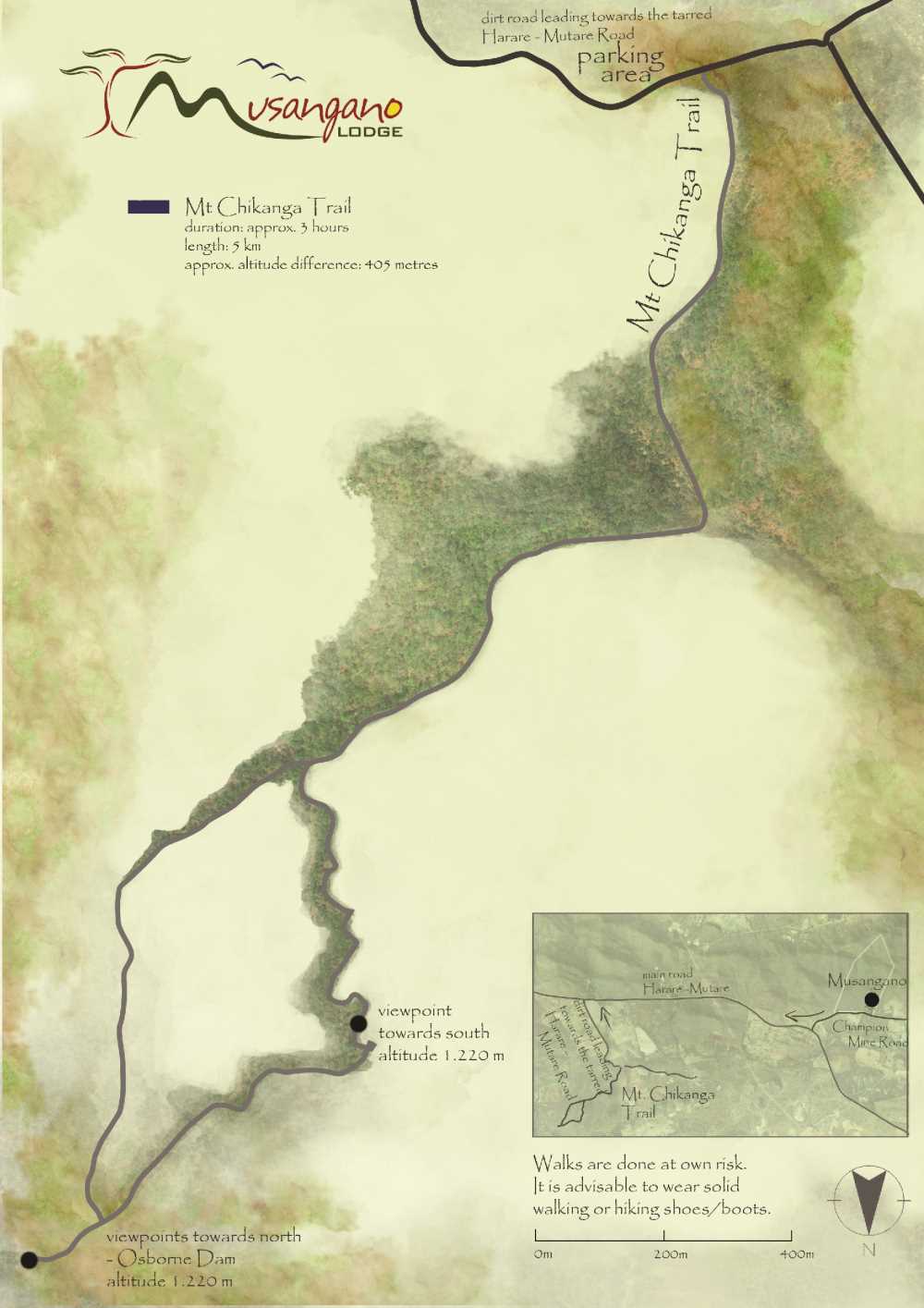 Mount Chikanga Trail map
